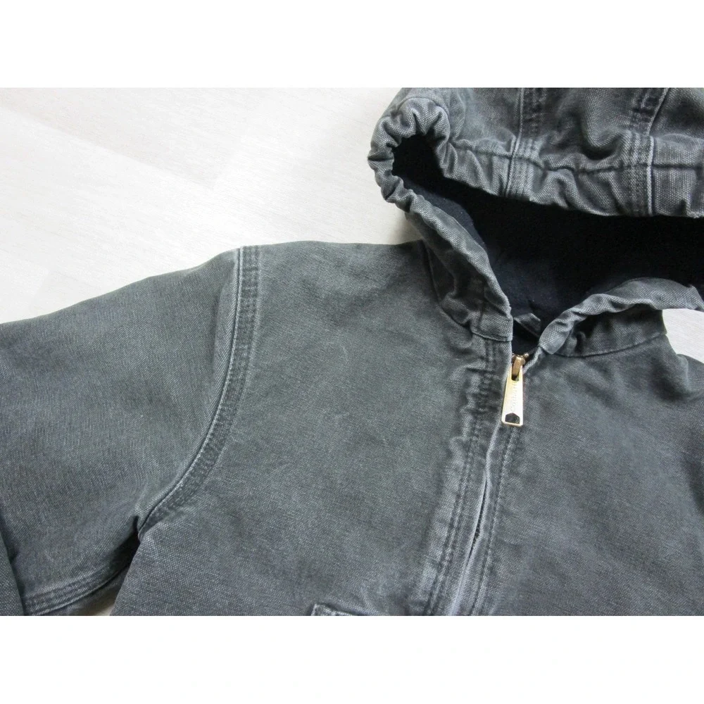 Carhartt Active Jacket Youth (S) Duck Canvas Workwear Quilted Liner YYJ130 MOS